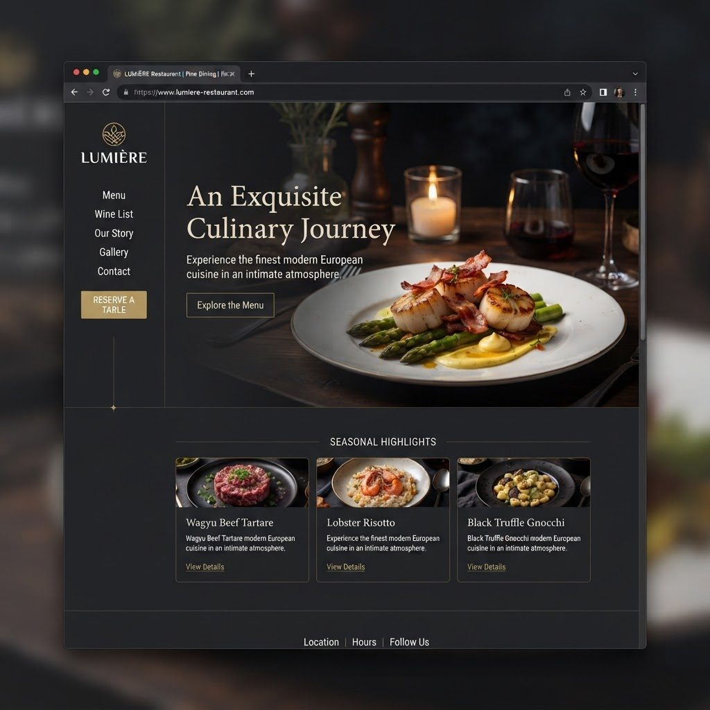Restaurant Website preview